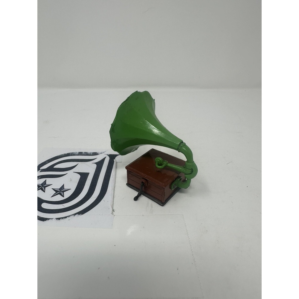 Vntg Die Cast Metal Miniature Pencil Sharpener Green Phonograph Record Player